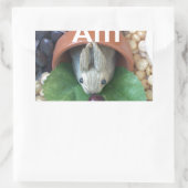 Sticker Rectangulaire Snacking de lapin mignon (Sac)