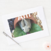 Sticker Rectangulaire Snacking de lapin mignon (Enveloppe)