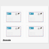 Sticker Rectangulaire Snailmail avec espace de copie pour les adresses (Feuille)