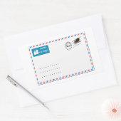 Sticker Rectangulaire Snailmail avec espace de copie pour les adresses (Enveloppe)