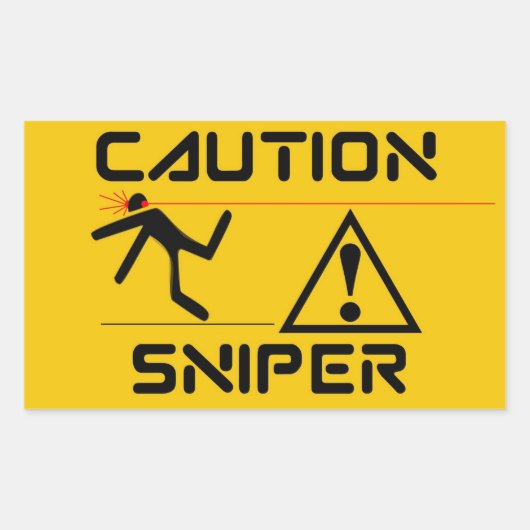 Sticker Rectangulaire Sniper drôle (Devant)