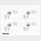 Sticker Rectangulaire Snoopy Avec Dandelion (Feuille)