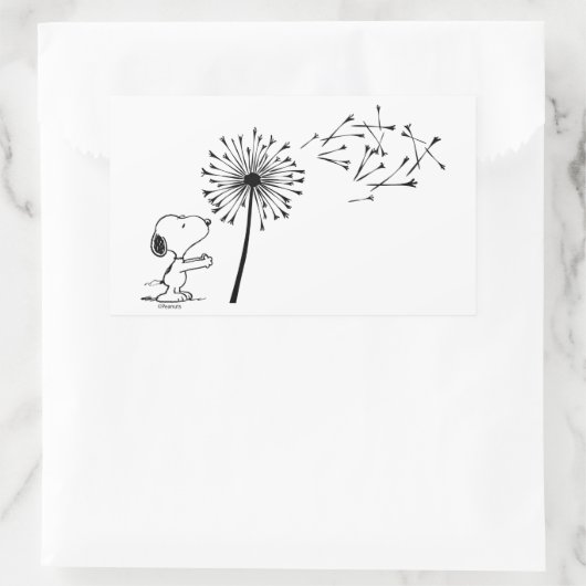 Sticker Rectangulaire Snoopy Avec Dandelion (Sac)
