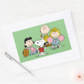 Sticker Rectangulaire Snoopy et Gang Play Football (Enveloppe)