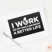 Sticker Rectangulaire Snoopy - Je Travaille Pour Que Mon Chien Puisse Av (Enveloppe)