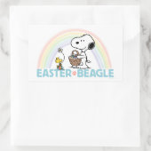 Sticker Rectangulaire Snoopy & Woodstock - Beagle de Pâques (Sac)