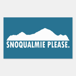 Sticker Rectangulaire Snoqualmie Washington S'il vous plaît