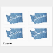 Sticker Rectangulaire Snoqualmie Washington Wood Grain (Feuille)