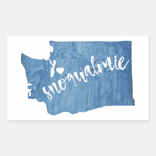 Sticker Rectangulaire Snoqualmie Washington Wood Grain (Devant)