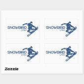 Sticker Rectangulaire Snowbird Utah Snowboardeur (Feuille)