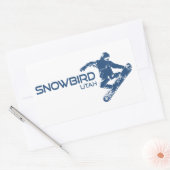 Sticker Rectangulaire Snowbird Utah Snowboardeur (Enveloppe)