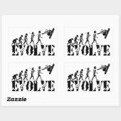 Sticker Rectangulaire Snowboard Snowboard Sport Evolution Art (Feuille)