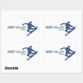 Sticker Rectangulaire Snowboardeur de Deer Valley Utah (Feuille)