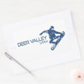Sticker Rectangulaire Snowboardeur de Deer Valley Utah (Enveloppe)