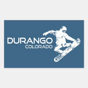 Sticker Rectangulaire Snowboardeur de Durango Colorado