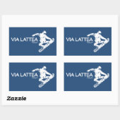 Sticker Rectangulaire Snowboardeur de la Voie Lactée (Feuille)