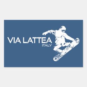 Sticker Rectangulaire Snowboardeur de la Voie Lactée