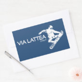 Sticker Rectangulaire Snowboardeur de la Voie Lactée (Enveloppe)