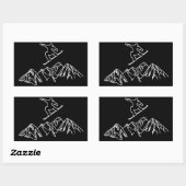 Sticker Rectangulaire Snowboardeur en den Bergen (Feuille)
