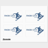Sticker Rectangulaire Snowboardeur Park City Utah (Feuille)