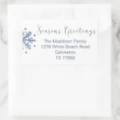 Sticker Rectangulaire Snowflake Christmas Retourner l'adresse Label Stic (Sac)