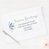 Sticker Rectangulaire Snowflake Christmas Retourner l'adresse Label Stic (Enveloppe)