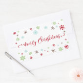 Sticker Rectangulaire Snowflake Whimsy Joyeux Noël Red Typographie (Enveloppe)