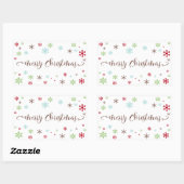 Sticker Rectangulaire Snowflake Whimsy Joyeux Noël Typographie Brown (Feuille)