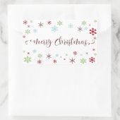 Sticker Rectangulaire Snowflake Whimsy Joyeux Noël Typographie Brown (Sac)