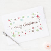 Sticker Rectangulaire Snowflake Whimsy Joyeux Noël Typographie Brown (Enveloppe)