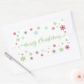 Sticker Rectangulaire Snowflake Whimsy Joyeux Noël Typographie verte (Enveloppe)