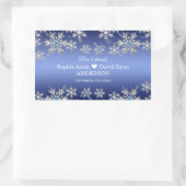 Sticker Rectangulaire Snowflakes Silver de luxe Crystals Pearls Mariage (Sac)