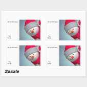 Sticker Rectangulaire Snowman (Feuille)