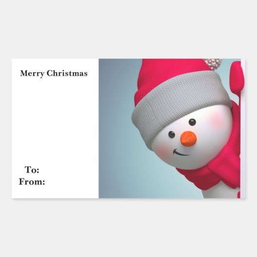 Sticker Rectangulaire Snowman (Devant)