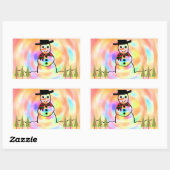 Sticker Rectangulaire Snowman (Feuille)