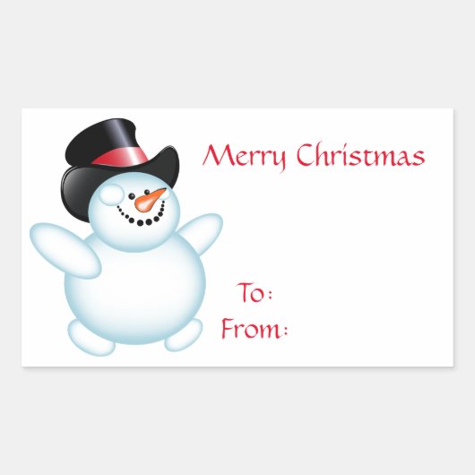 Sticker Rectangulaire Snowman (Devant)