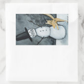 Sticker Rectangulaire Snowman and dog (Sac)