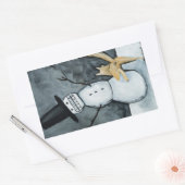 Sticker Rectangulaire Snowman and dog (Enveloppe)