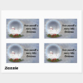 Sticker Rectangulaire Snowman dans le monde des neiges (Feuille)