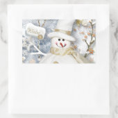 Sticker Rectangulaire Snowman hiver froid (Sac)