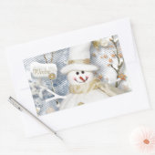 Sticker Rectangulaire Snowman hiver froid (Enveloppe)