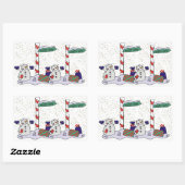Sticker Rectangulaire Snowman & Pôle Nord - (Feuille)