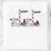 Sticker Rectangulaire Snowman & Pôle Nord - (Sac)