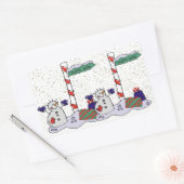Sticker Rectangulaire Snowman & Pôle Nord - (Enveloppe)