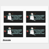 Sticker Rectangulaire Snowman Poop (Feuille)
