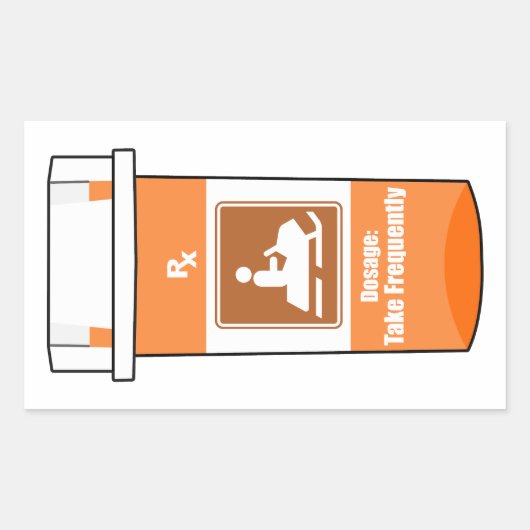 Sticker Rectangulaire Snowmobiling Is My Drug (Devant)