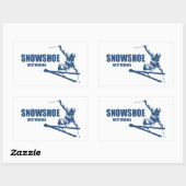 Sticker Rectangulaire Snowshoe Mountain West Virginia Skier (Feuille)