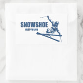 Sticker Rectangulaire Snowshoe Mountain West Virginia Skier (Sac)