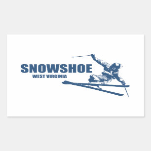 Sticker Rectangulaire Snowshoe Mountain West Virginia Skier