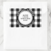 Sticker Rectangulaire Soap artisanal B&W Lumberjack Plaid Produit Étique (Sac)